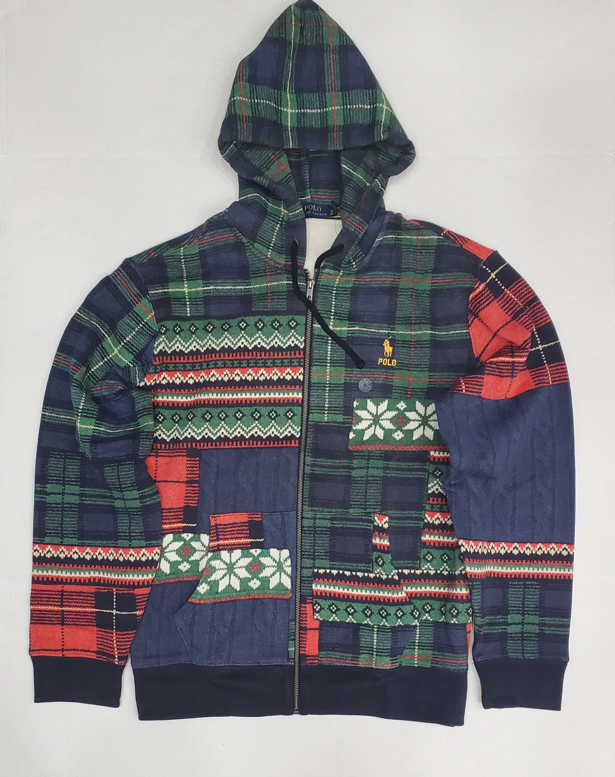 Nwt Polo Ralph Lauren Patchwork Print Fleece Hoodie | Unique