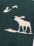 Nwt Polo Ralph Lauren Green Moose Suede Elbow Patches Mockneck Sweater - Unique Style