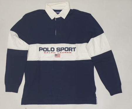 Nwt Polo Ralph Lauren White/Red Stripe Crest Classic Fit Rugby