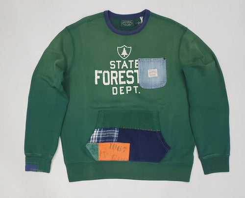 Nwt Polo Country Ralph Lauren State Forestry Patchwork Fleece Sweatshirt - Unique Style