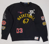 Nwt Polo Ralph Black RPL #67 #03 Basketball Champs Patches Classic Fit Sweatshirt