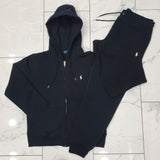 Nwt Polo Ralph Lauren Women's Black With White Pony Zip Up Hoodie &  Matching Joggers