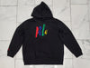 Nwt Polo Ralph Black Script Color Block Hoodie