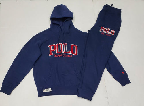 Nwt Polo Ralph Lauren Navy Spellout Pullover Hoodie With Matching Joggers - Unique Style