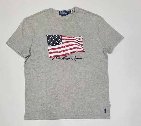 Nwt Polo Ralph Grey American Flag Classic Fit Tee