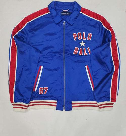 Nwt Polo Ralph Lauren Royal Blue Polo Ball Satin Jacket