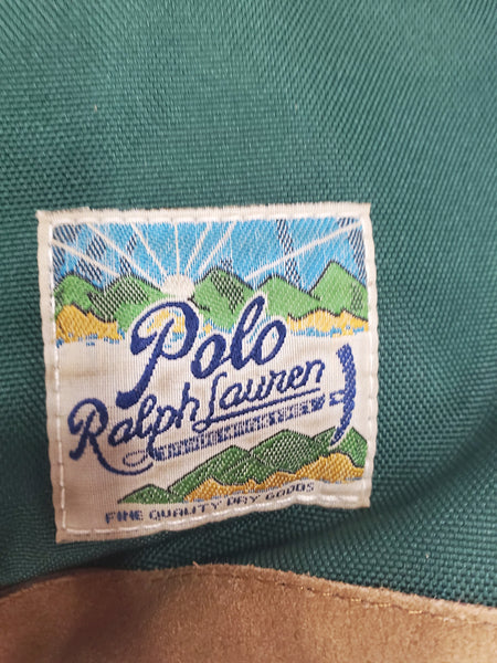NWT Polo Ralph Lauren Green Suede Trim Patches Bag Pack - Unique Style