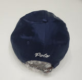 Nwt Polo Ralph Lauren Navy NY Satin Adjustable Leather Strap Back Hat