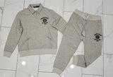 Nwt Polo Ralph Lauren Grey Yukon Field US-RL Div 1967 Half Zip Sweatshirt With Matching Joggers