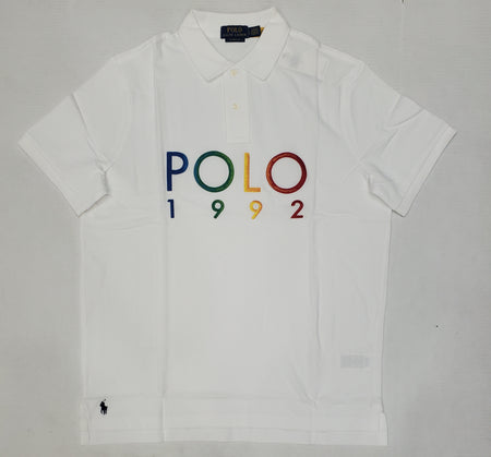 Nwt Polo Ralph Lauren Navy with Gold Big Pony Embroidered Crest Custom Slim Fit Polo