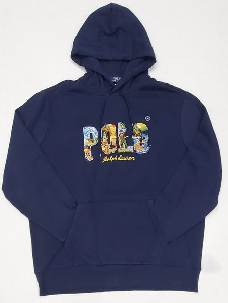 Nwt Polo Ralph Lauren Navy Long Sleeve Big Pony  Hoodie Tee