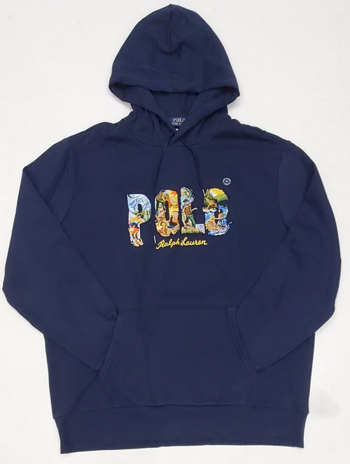 Nwt Polo Ralph Navy Jungle Embroidered Hoodie
