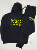 Nwt Polo Ralph Lauren Black/Lime Green 1992 Hoodie with Black 1992 Joggers - Unique Style