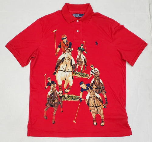 Nwt Polo Ralph Lauren Red Five/5 Horsemen Classic Fit Polo - Unique Style