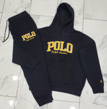 Nwt Polo Ralph Lauren Black/Yellow Spellout Pullover Hoodie With Matching Joggers - Unique Style
