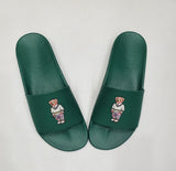 Nwt Polo Ralph Lauren Green Sweater Teddy Bear Slides - Unique Style