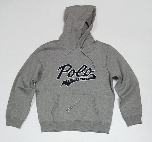 Nwt Polo Big & Tall Grey Polo Script Logo Double Knit Hoodie