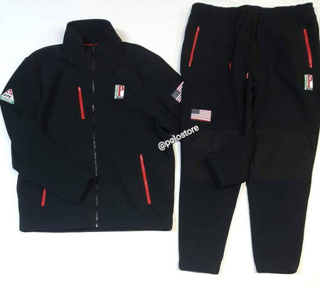 Nwt Polo Ralph Lauren Grey with Black Small Pony Double Knit Sweatsuit