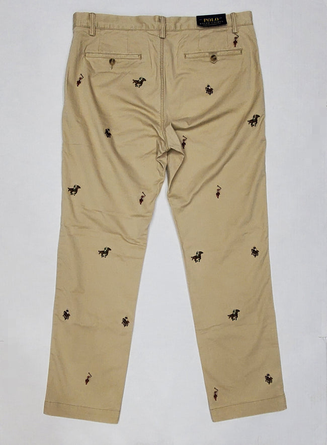 Nwt Polo Ralph Lauren Embroidered Allover Straight Fit Chino Pants