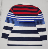 Nwt Polo Ralph Red/Navy/Blue/White Striped RLYC Cross Flag Classic Fit Rugby - Unique Style