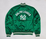 Nwt Polo Ralph Lauren Yankees Green NY Satin Jacket