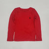 Nwt Girls Polo Ralph Lauren Red w/Black Horse Small Pony L/S Tee (2T-7T)