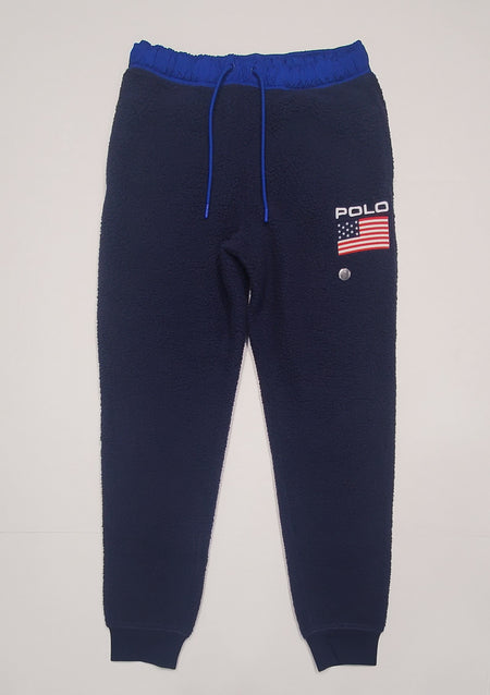Nwt Polo Ralph Lauren Grey Double Knit Script Patch Joggers