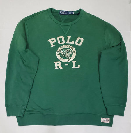 Nwt Polo Ralph Lauren Flame Heat  w/Navy Horse Cotton V-Neck Sweater