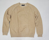 Nwt Polo Ralph Lauren Beige w/Beige Horse Round Neck Cotton Sweater - Unique Style