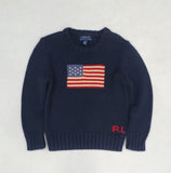 Nwt Kids Polo Ralph Lauren American Flag Knit Sweater (2T-7)