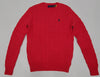 Nwt Polo Ralph Lauren Women's Red Cable Knit Small Pony Cotton Sweater