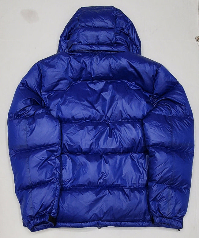 Nwt Polo Ralph Lauren Glossy Blue Small Pony Hoodie Down Jacket