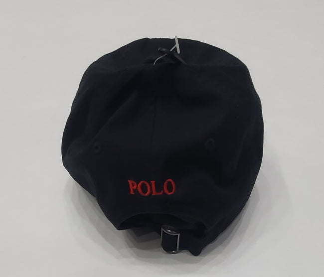 Nwt Polo Ralph Lauren Black Red Small Pony Hat
