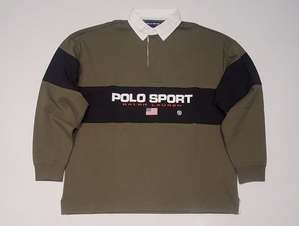 Nwt Polo Sport Olive/Black Spellout Classic Fit Rugby