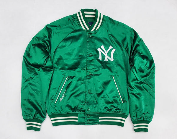 Nwt Polo Ralph Lauren Yankees Green NY Satin Jacket