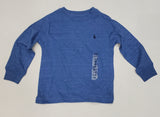 Nwt Kids Polo Ralph Lauren Sky Blue/Navy Small Pony L/S Tee (2T-7)