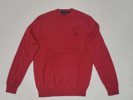 Ralph Lauren Purple Label Letterman Patch 100% Wool V Neck Sweater w/o Tags