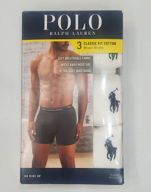 Polo Ralph Lauren Classic Fit 3 Pack Boxer Briefs (White/White/White)