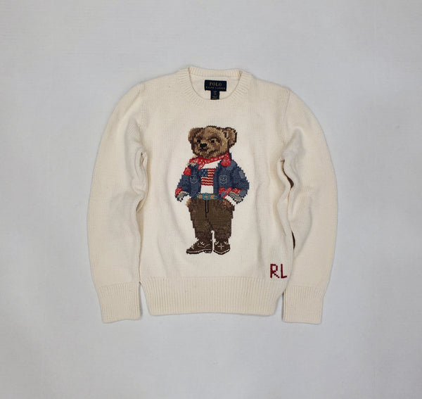 Nwt Kids Polo Ralph Lauren GIRLS Bear Knit Sweater (8-20) - Unique Style