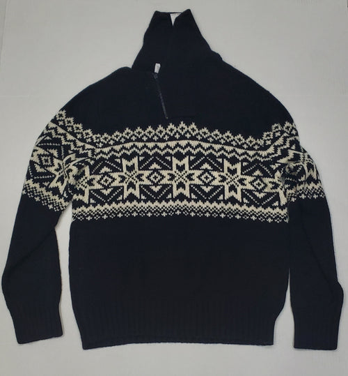 Nwt Polo Ralph Lauren Black Snow Flake Sweater - Unique Style