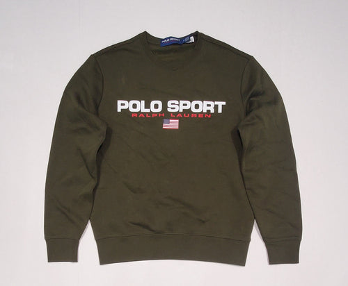 Nwt Polo Ralph Lauren Olive Polo Sport Crew Neck Sweatshirt