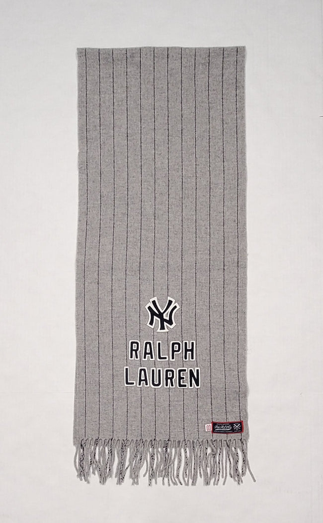 Nwt Polo Ralph Lauren Grey Yankees Pinstripe NY Scarf - Unique Style