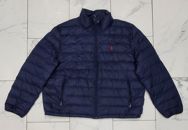 Nwt Polo Big & Tall Navy/Red Lightweight Down Nylon Jacket