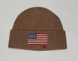 Nwt Polo Ralph Lauren Brown American Flag Skully