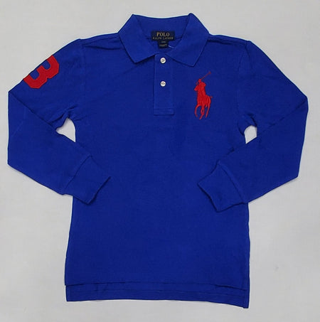 Nwt Kids Polo Ralph Lauren Navy Blue Small Pony  L/S Tee (2T-7T)