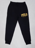 Nwt Polo Ralph Lauren Black/Yellow Embroidered Polo Spellout Joggers