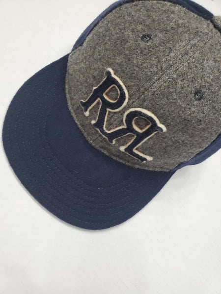 Nwt RRL Navy/Grey Wool Adjustable Strap Back - Unique Style
