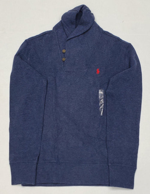 Nwt Polo Ralph Lauren Blue w/Red Horse Shawl Neck Sweater - Unique Style