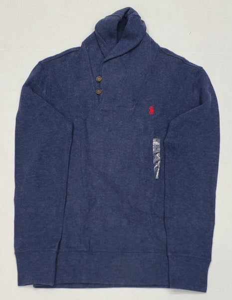 Nwt Polo Ralph Lauren Blue w/Red Horse Shawl Neck Sweater - Unique Style