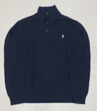 Nwt Polo Ralph Lauren Navy Small Pony Mock Neck Sweater - Unique Style